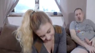 good breed at home with a voluptuous golden hair hotwife milf