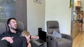 Two Wild Girls Share One Cock In Loud Screaming Orgasm Threesome