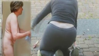 pear shaped busty gilf works her provocative heavy bottom off