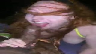 slutty freckles gets pounded and creampied by monster bbc on beach