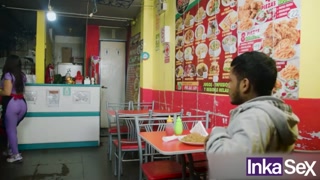 experienced white waitress screws black guy for not paying for her food