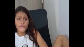 Eager 18-Year-Old Woman Takes On A Thick Dildo