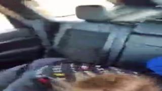 gagging blowjob and massive cum flooded from boyfriends pal