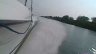 hot naked chicks pee off the back of our boat