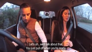 fake driving school exam failure ends in m&eacute;nage &agrave; trois double raw creampie