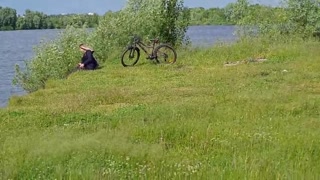 the exhibitionist man saw a lonely chick in nature and took out his big dick in front of her and began to rub one out the johnson in front unfamiliar gorgeous he risks scaring her but she likes to look at a giant male tool and desires to see his money shot