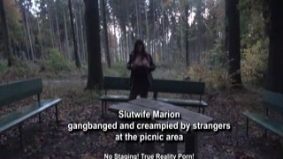 dogging wife gangbanged and creampied at the picnic area