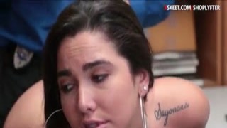 sinful brown hair fresh-faced 18 thief karlee grey caught stealing merchandise on cctv and banged by lp officer