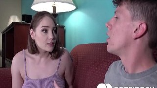 Busty Brunette Takes Hard Cock From Step-Brother