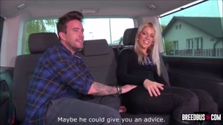 steamy golden hair gets enormous hard cock in the breedbus