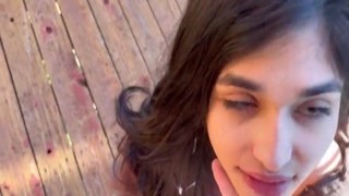 all natural fresh teen sucks her boyfriends rod in the woods and swallows baby batter