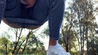 nature s nectar - japanese tina plays outdoor pee games in the local park