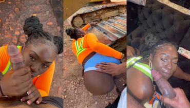 Construction Worker Craves Home: Bouncy Ebony Skirt Gets Missionary Creampied