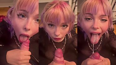 DitzyMaruu Swallows Cum After Deep Cock Sucking