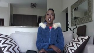 Tiny black teen believes casting agent and ends up fucked hard on a couch!