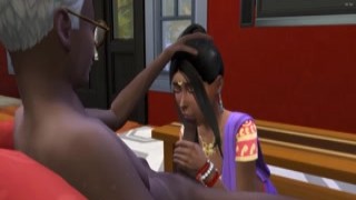 indian step daughter helping step dad to thick ropes after he drank a viagra pill to be able to jerk off because she looks a lot like her step mother