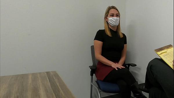 Girl gives new boss a blowjob during job interview