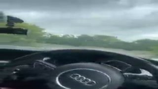 step mom young he feels the need to ram her and parks the car on the side of the road and drills her in outdoor