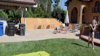 teenie fair haired kate bloom playing slip and slide and taste 