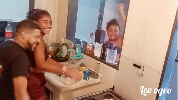 In the kitchen where all the bitching with Myllena Rios started
