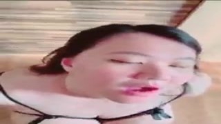 filipina young adult with gigantic milky tits swallows hot hot cum