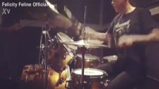 felicity feline drumming at sound studios