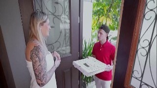 Hungry Pizza Delivery Boy Gets Fucked Hard by Horny SubGirl