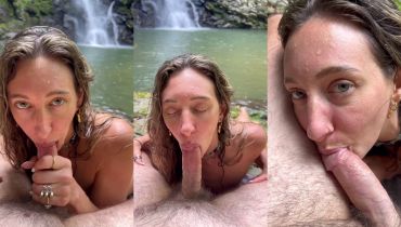 Waterfall Suckoff: StephinSpace Suck His Cock