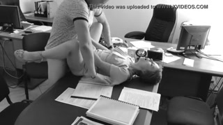 the boss screws his tiny secretary on the office table and films it on hidden camera