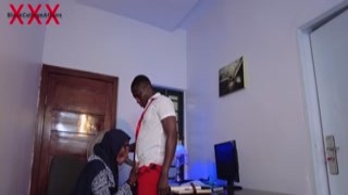 senior boy caught the holy teacher on hijab masturbating in her office and then she punishes him by making him wild reverse cowgirl her cherry so rock hard on her desk