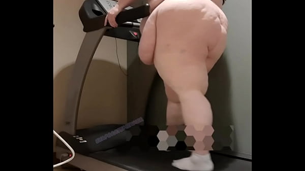 SSBBW EvaporatedMilker Shows Off Huge Belly & Ass On Treadmill