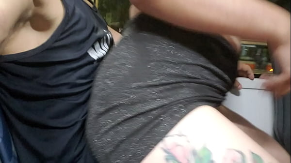 Enjoying tasty in the blonde's pussy inside the bus