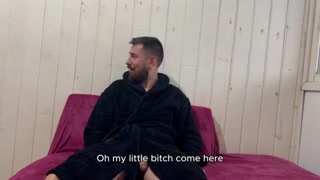  come empty my bag and drink milk i arrived tired and told my hotwife to relieve me 