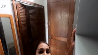 nude delivery by crazy and provocative girl in holiday at home