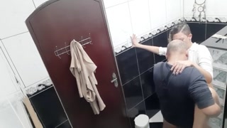 he paid to film the scissoring sucking and banging in the bar s bathroom.