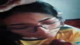 getting warm milk on my face - mouth action cum facial