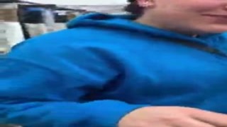 stupid wife sucking battering ram in store like a whore