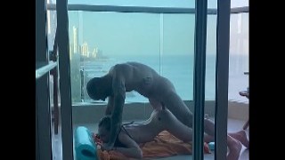 Cartagena Balcony Session: Young Student Takes a Full Ass Filling