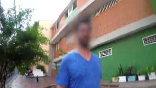 real spanish girl picked up on street and face stretched