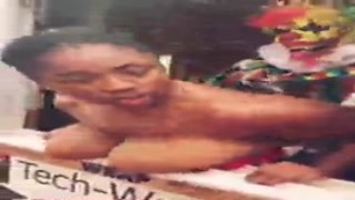 gibby the clown sales a house with his battering ram