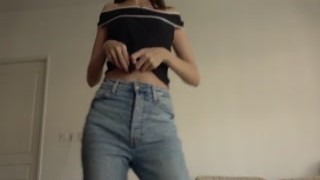 thin girl strip tease