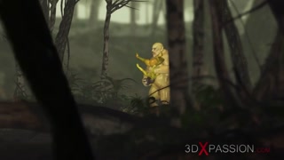 green monster ogre rails stiff a needy female goblin arwen in the enchanted forest