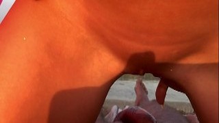 Public Beach Sex: He Cums Inside Her Pussy Then She Pees On Him