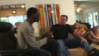 wife enjoys her first black shaft