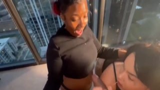 seductive black girl 3some aching pussy wife and friend humping ebony shaft
