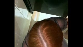 Girl Gets Banged In Restaurant Bathroom While Customers Listen