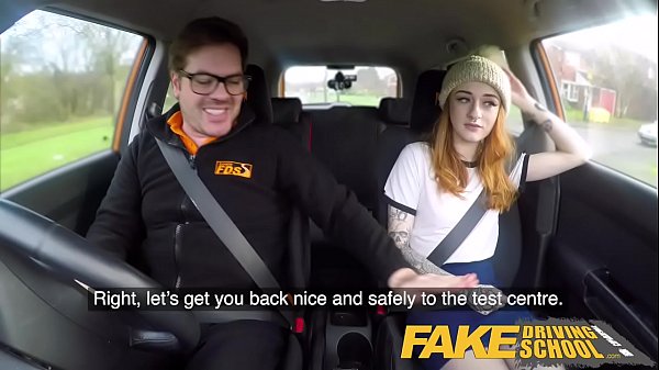 Slim Redhead Minx Bangs Harder Than She Drives At Fake Driving School