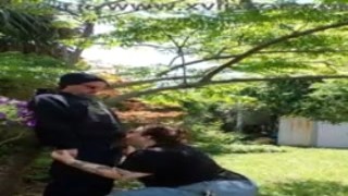 outside exposed fellatio nut pouring out of her mouth