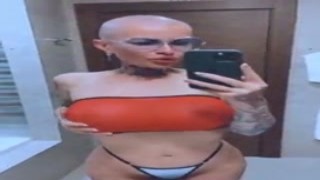 at the hotel i m rubbing clit my vajayjay with a tattoo doll with huge bouncing jugs