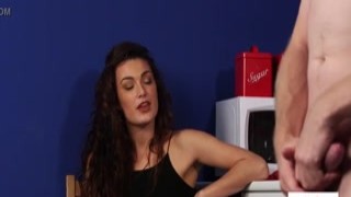 british office voyeur encourages sub to tug